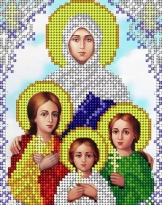 Схема для вышивания бисером АС5-010 Св. Мч. Вера, Надежда, Любовь и матерь их София Схема для вышивания бисером АС5-010 Св. Мч. Вера, Надежда, Любовь и матерь их София
