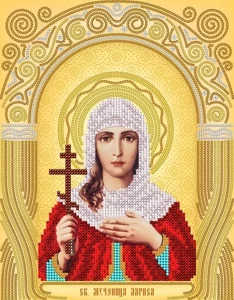 Схема для вышивания бисером АС4-016 Св. Мученица Лариса Схема для вышивания бисером АС4-016 Св. Мученица Лариса