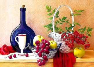 Алмазная мозаика/ без подрамника/ полная выкладка/ квадратные стразы/ 45х55см/ арт.S2869 НАТЮРМОРТ Алмазная мозаика/ без подрамника/ полная выкладка/ квадратные стразы/ 45х55см/ арт.S2869 НАТЮРМОРТ
